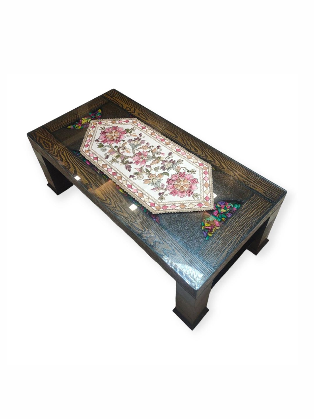 TANLOOMS Pink & White Floral Printed Table Runner