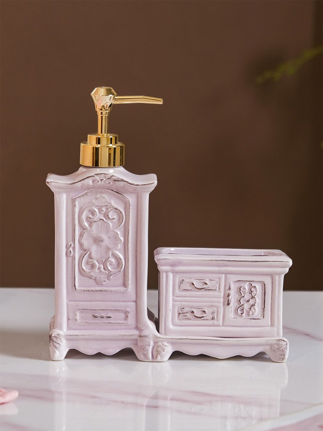 Nestasia Lavender Textured Ceramic Soap Dispenser