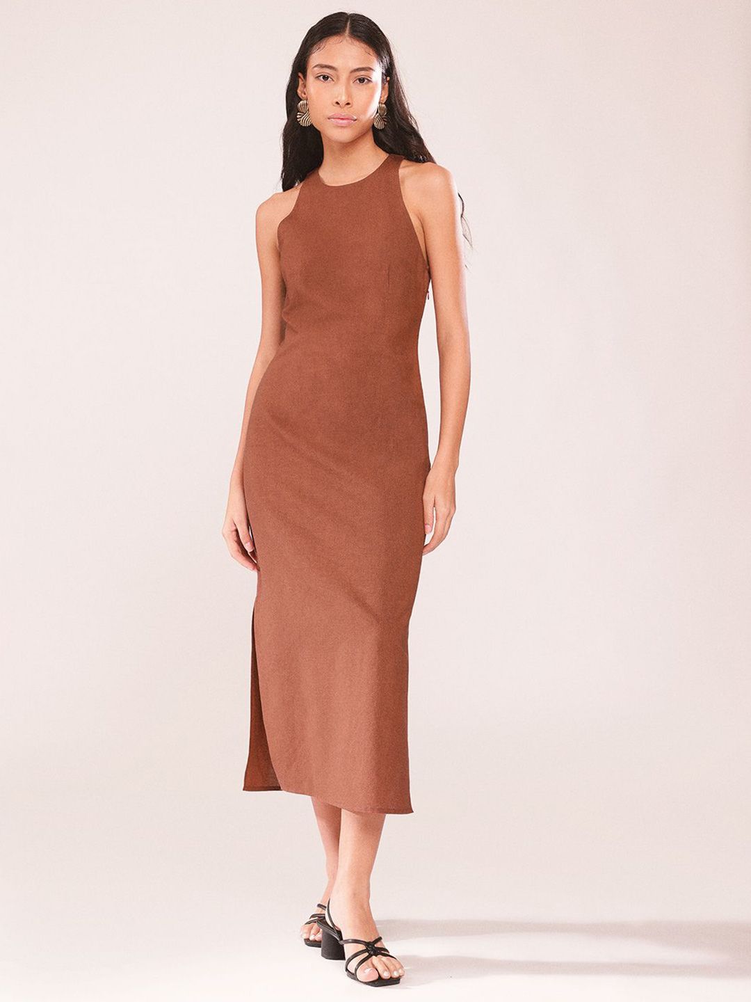 Buy H&M Column Women Solid round Neck Sleeveless Bodycon Midi Dresses -  Dresses for Women 30257140 | Myntra
