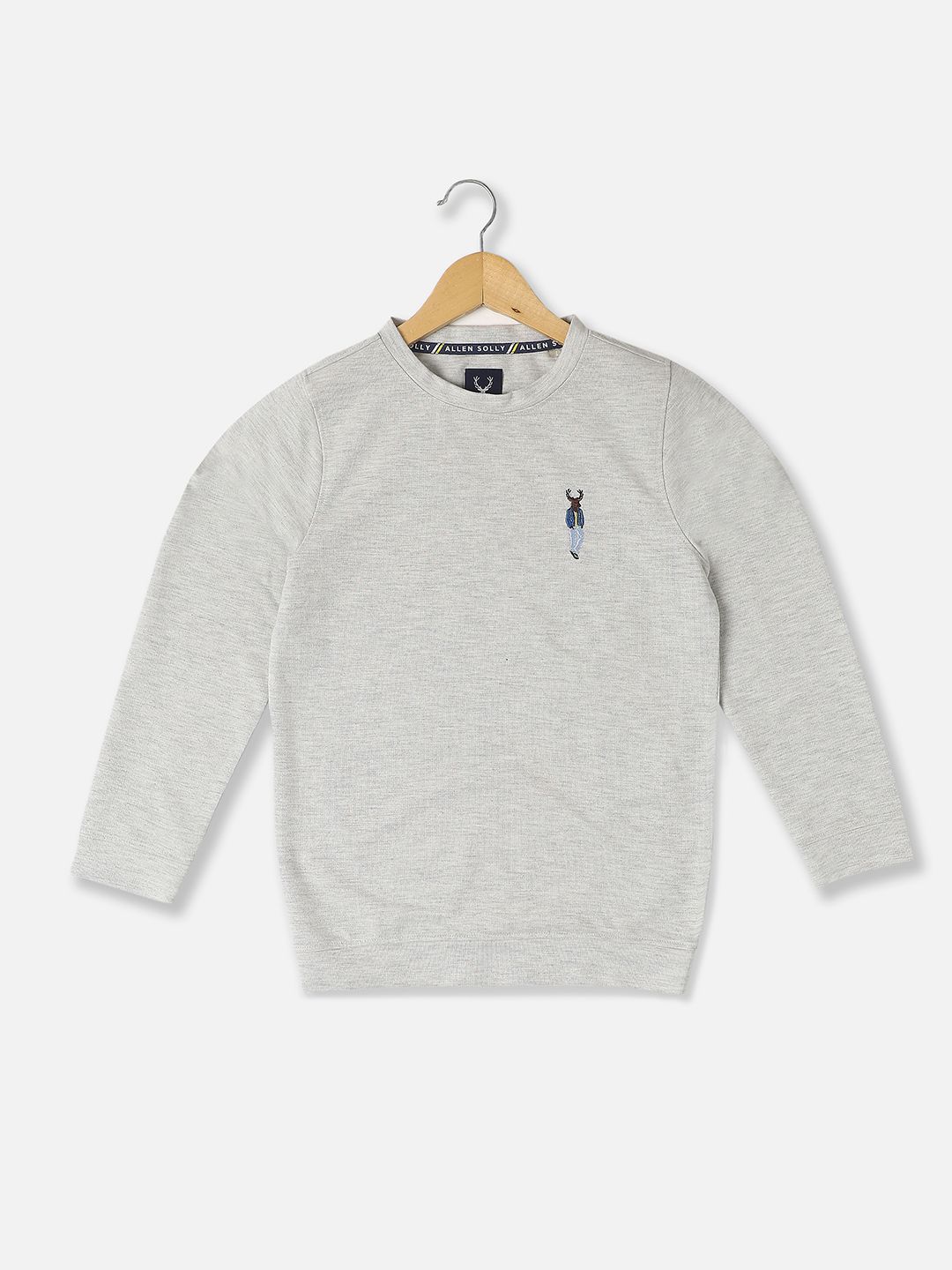 Allen Solly Junior Boys Solid Round Neck Cotton Tshirt