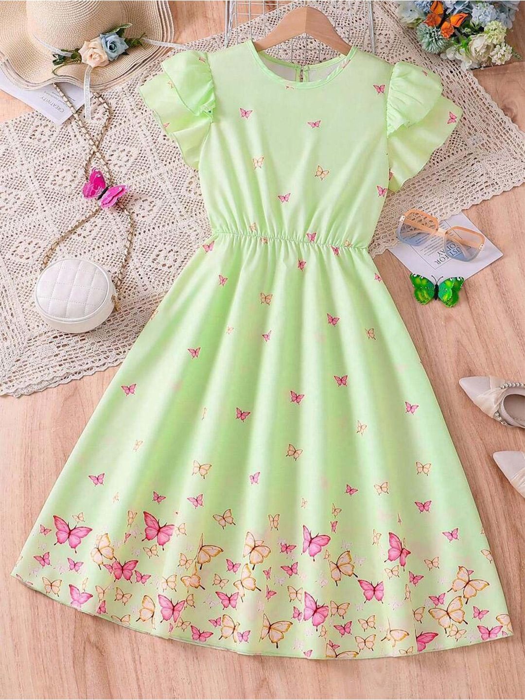 Buy BAESD Girls Floral Printed Smocked Fit & Flare Midi Dress - Dresses for  Girls 34769509 | Myntra