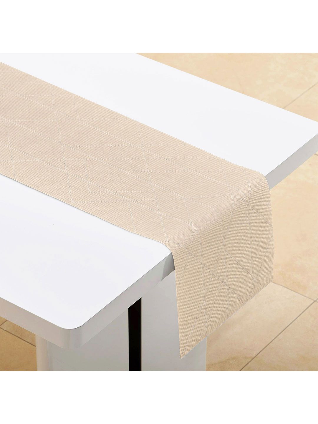Home Centre Home Centre Beige Geometric Printed Rectangular Table Runner
