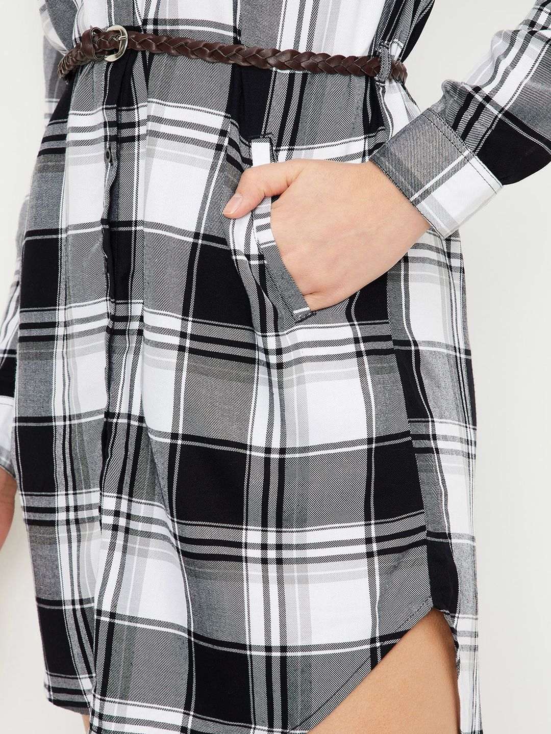 Buy max Women Checked Shirt Mini Dress - Dresses for Women
