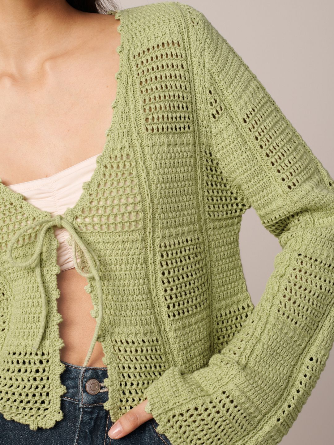 Buy NEXT Knitted Pure Cotton Crop Cardigan - Sweaters for Women