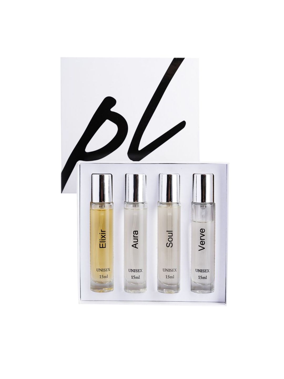 PERFUME LOUNGE Unisex Set Of 4 Long Lasting Perfume Elixir, Aura, Soul & Verve - 15ml Each