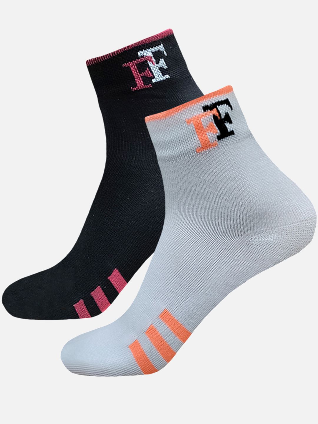 FIMS Men Pack Of 2 Striped Crew Ankle Length Socks