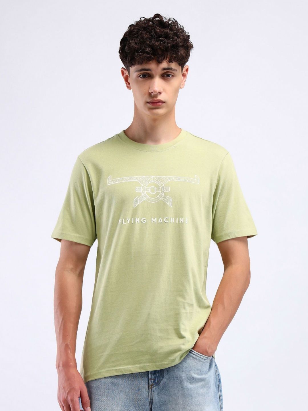 Flying Machine Men Typography Printed T-shirt