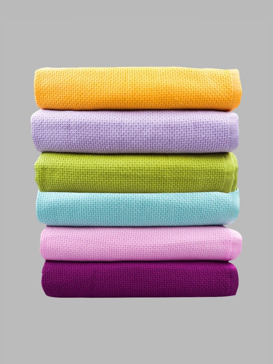 Ramraj Pure Cotton Pack of 6 Solid 180 GSM Hand Towel