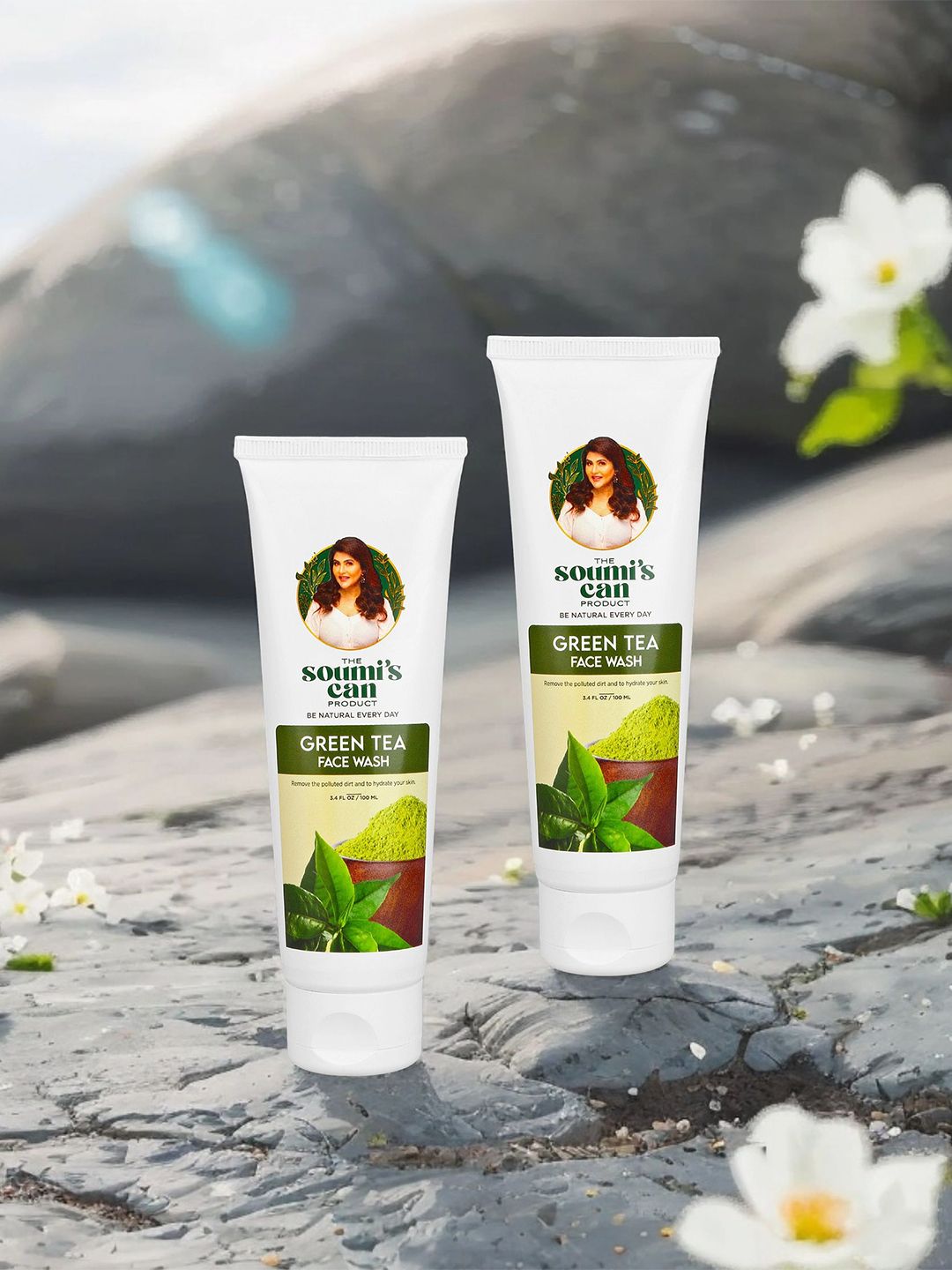THE SOUMI'S CAN PRODUCT Set Of 2 Green Tea Face Wash - 100ml Each