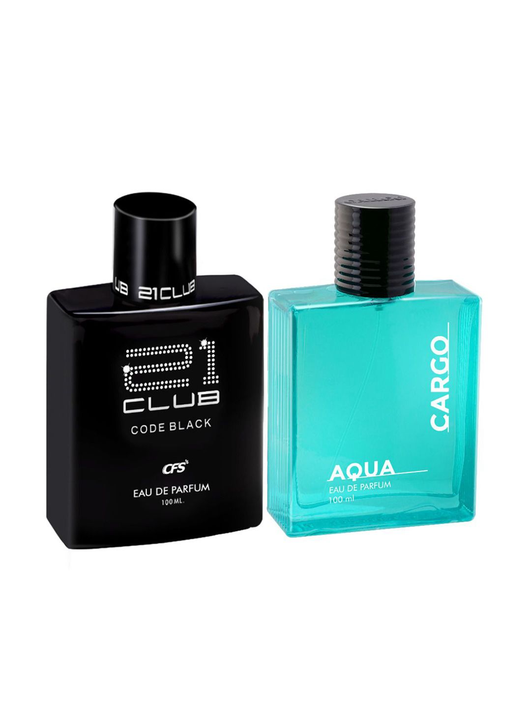 CFS 21 Club Code Black & Cargo Aqua Set Of 2 Long Lasting Eau De Parfum - 100ml Each