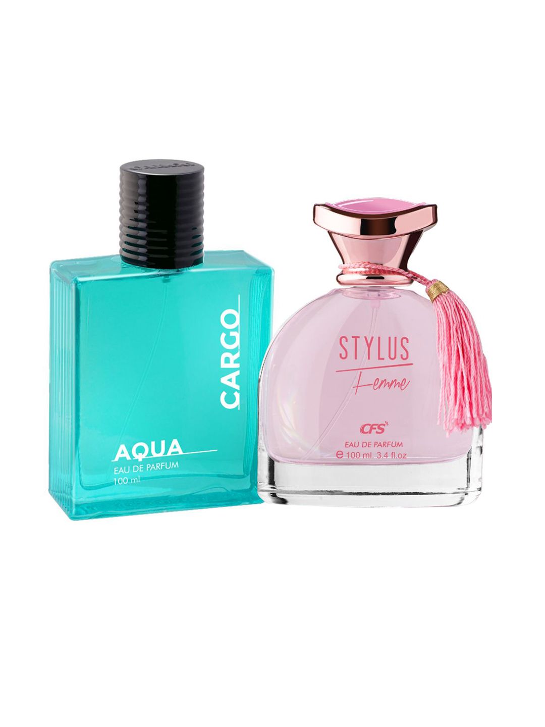 CFS Cargo Aqua & Stylus Set Of 2 Long Lasting Eau De Parfum - 100ml Each