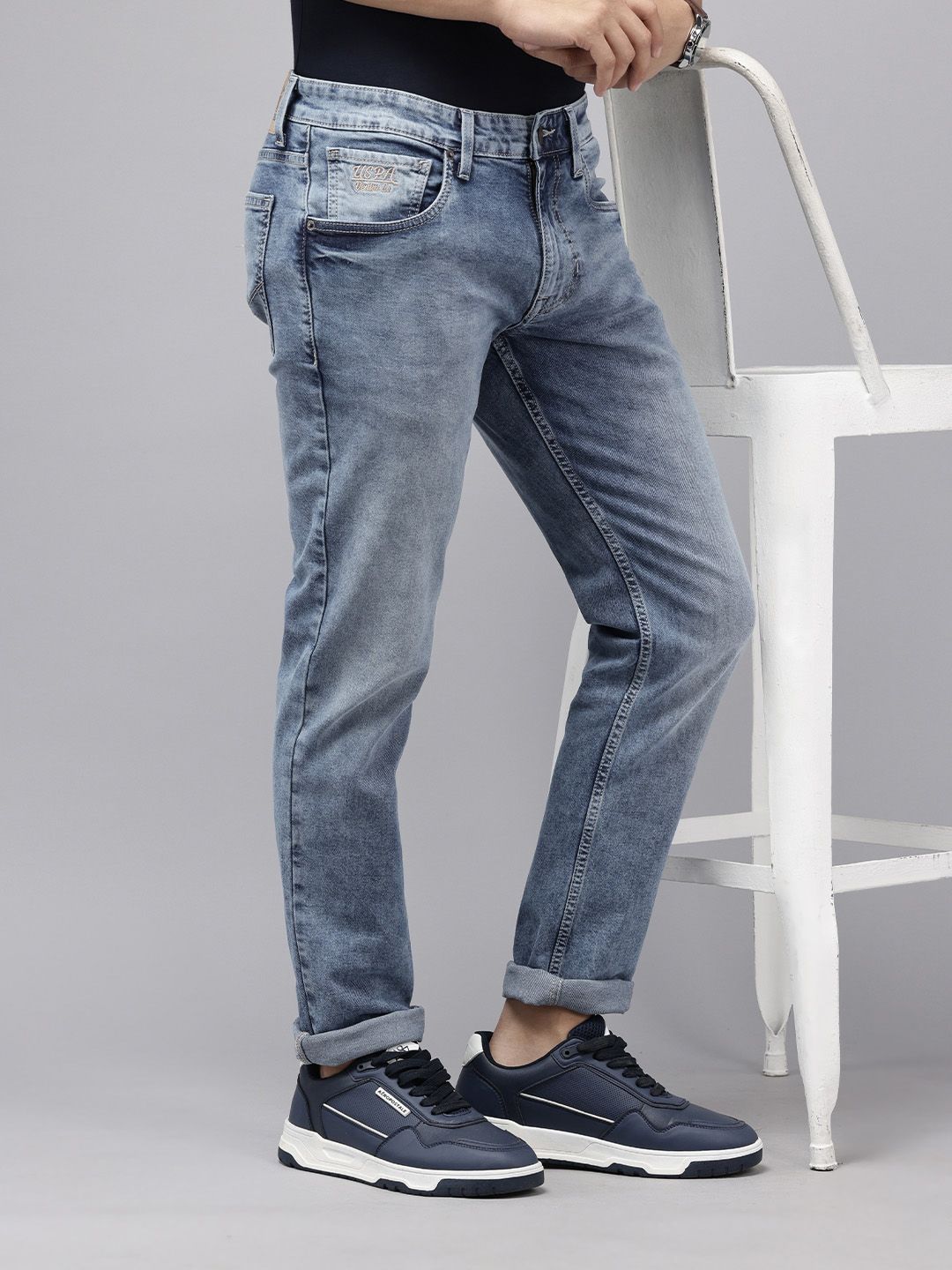 U.S. Polo Assn. Denim Co. Men Brandon Slim Tapered Fit Light Fade Stretchable Jeans