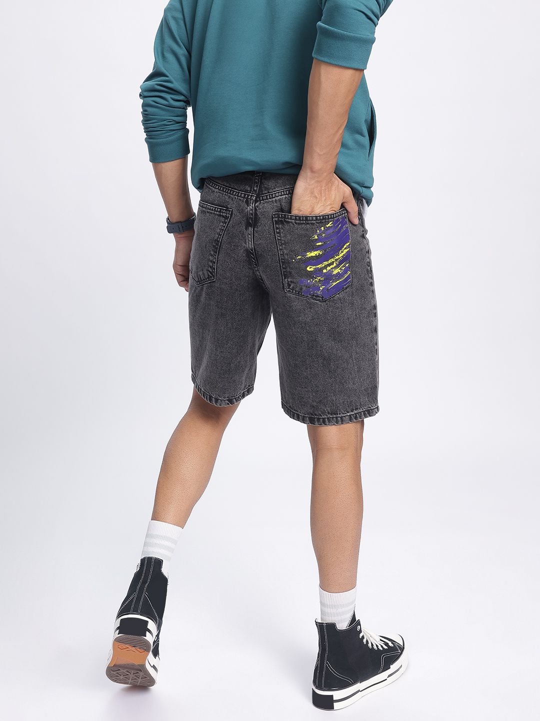 Kook N Keech Men Solid Relaxed Fit Denim Shorts deal from myntra