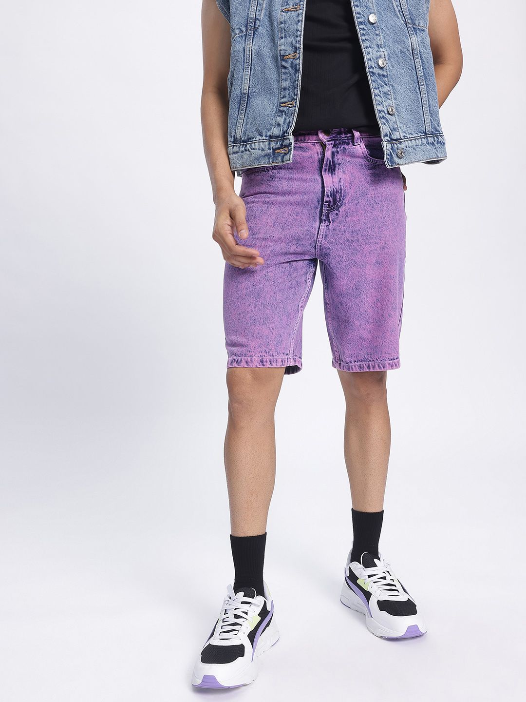 Kook N Keech Men High Rise Denim Shorts deal from myntra