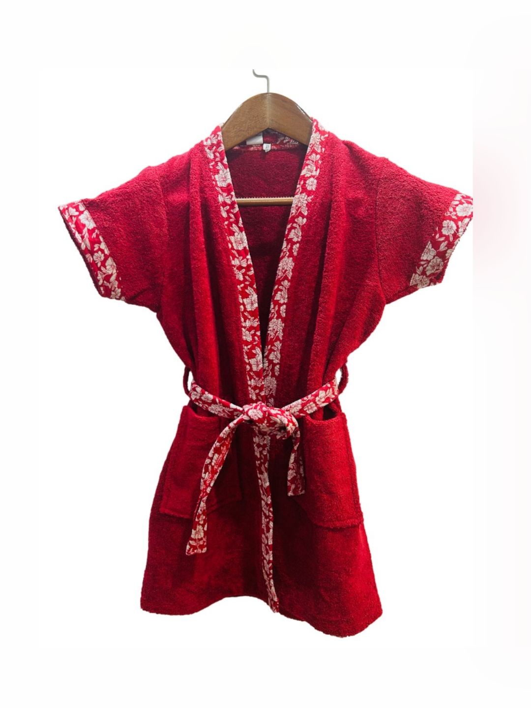 GAB Kids Red & White Printed High Absorbency Bath Robe
