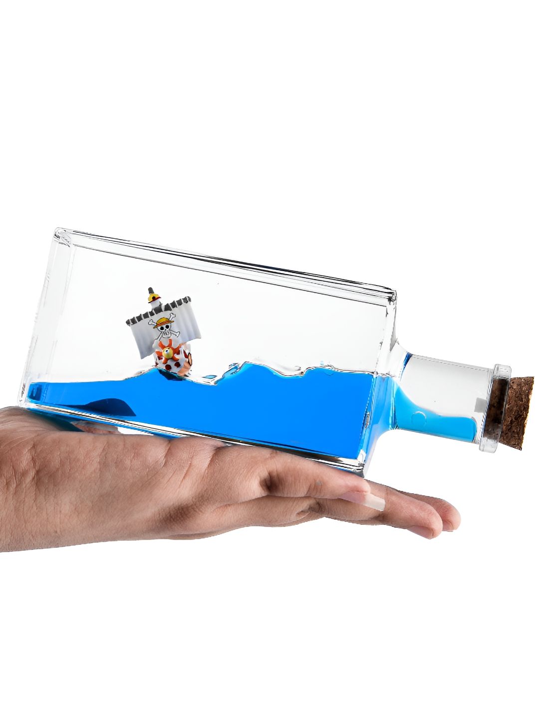 COMICSENSE Unsinkable Pirate Sunny Ship in A Bottle Transparent Acrylic Natural Home Office Small Showpiece - 1.7 Inches