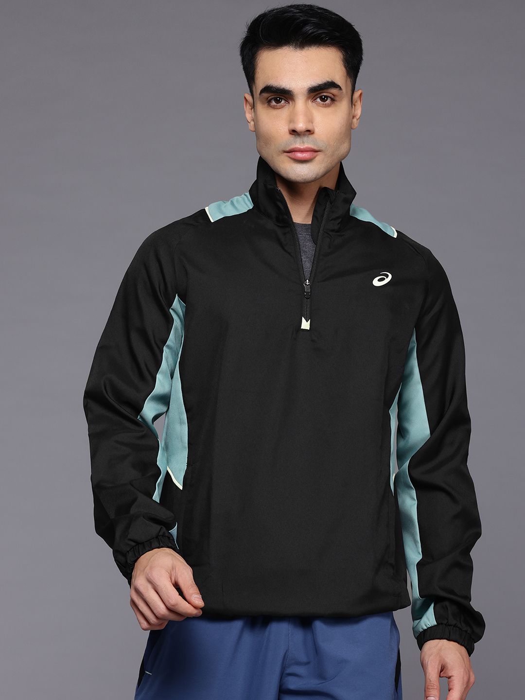 ASICS Colourblocked Raglan Sleeve Half Zipper Sweatshirt