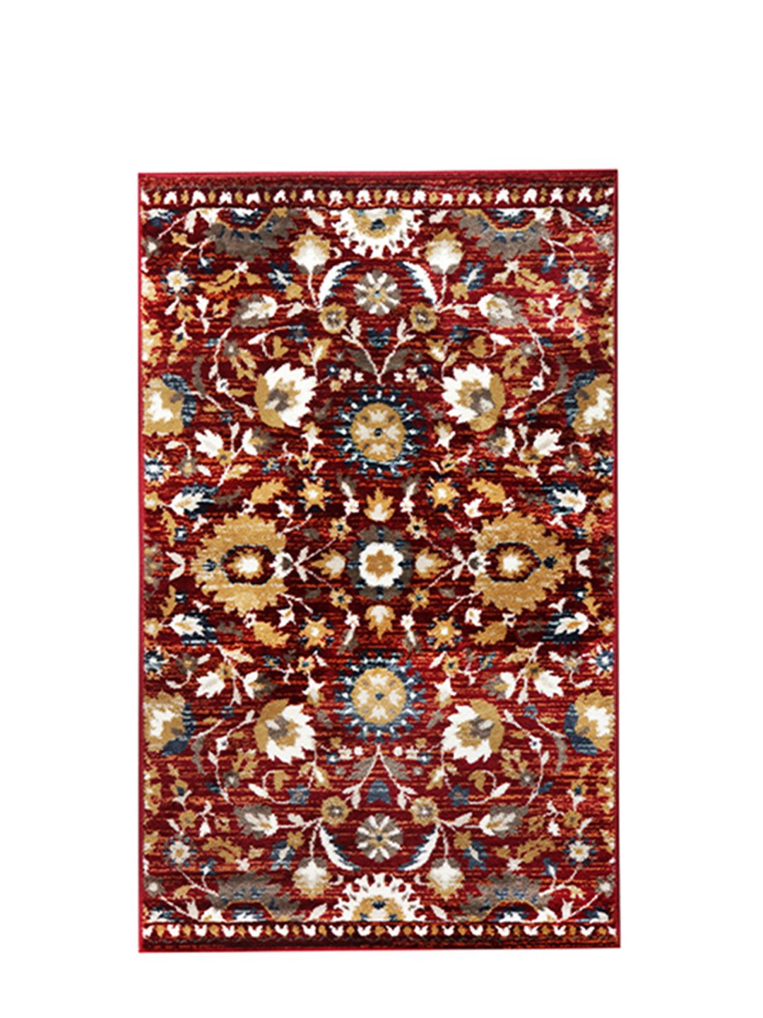 Sapana Carpet-Mats Sapana Carpet-Mats Maroon & Grey Floral Printed Anti-Skid Carpet