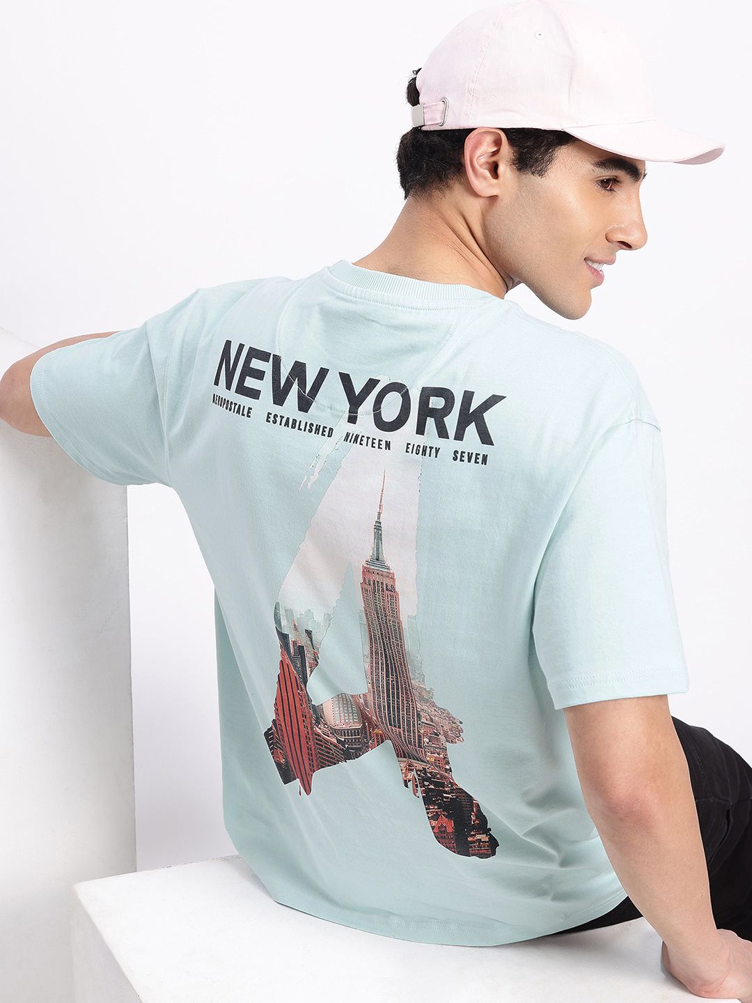 Aeropostale Pure Cotton Drop-Shoulder Sleeves Relaxed Fit Graphic Printed T-shirt