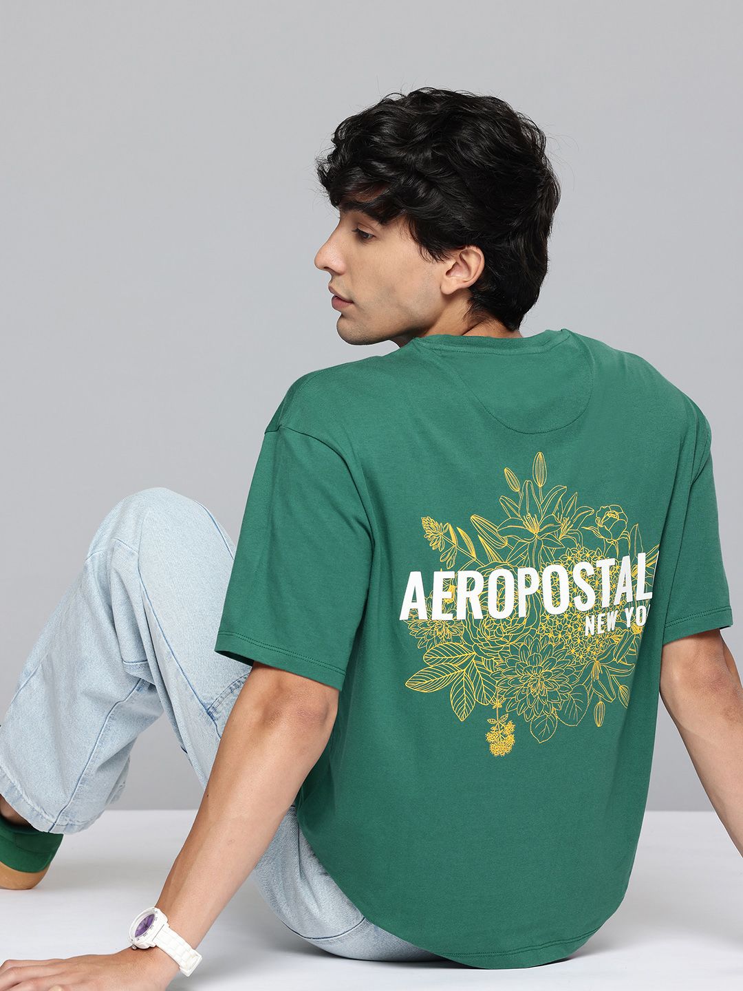 Aeropostale Brand Logo Print Relaxed Pure Cotton T-shirt