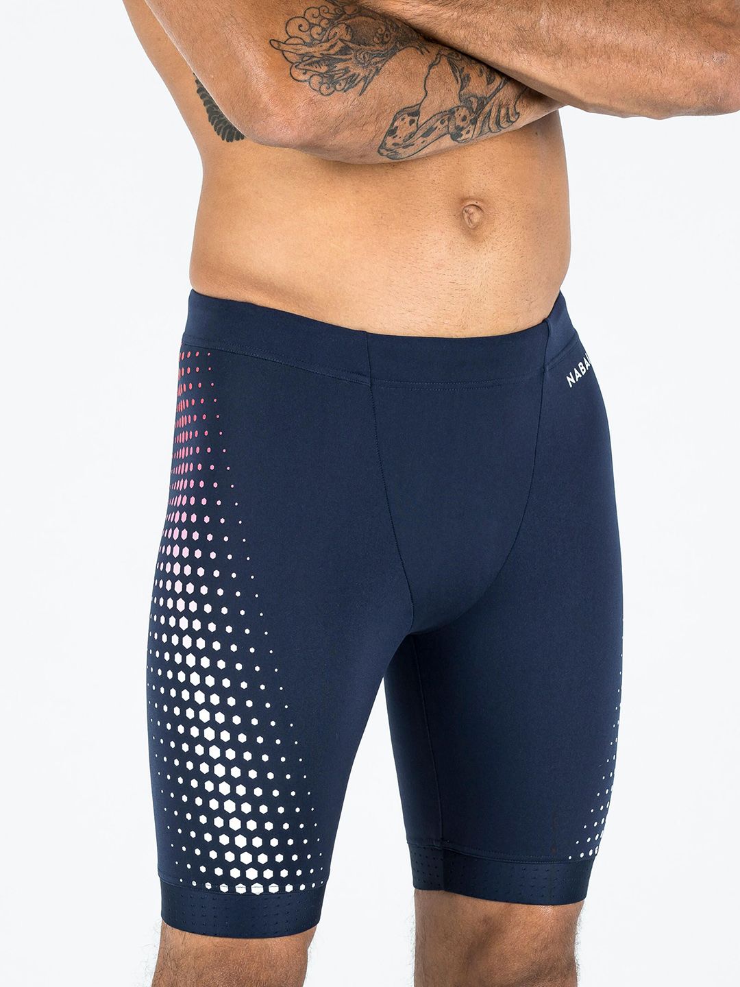 Decathlon Nabaiji Mens Navy Blue Quick-Dry Swimming Jammer With Inner Mesh