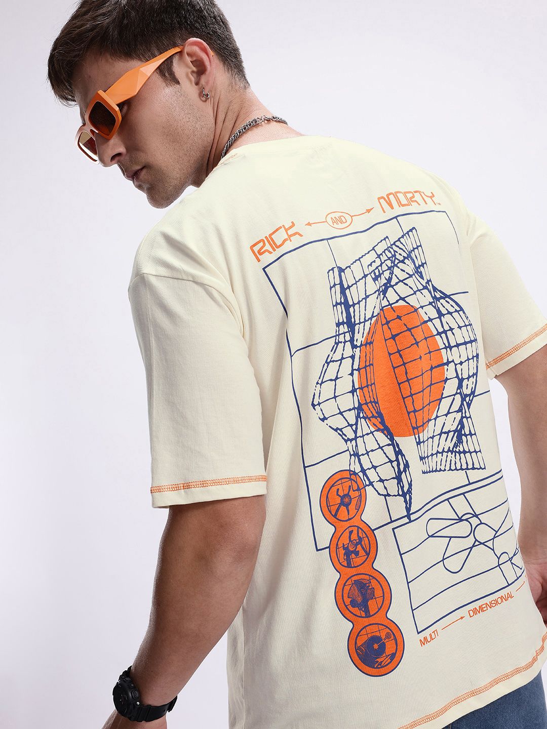 Kook N Keech Oversized Fit Rick & Morty Graphic Printed Pure Cotton T-shirt