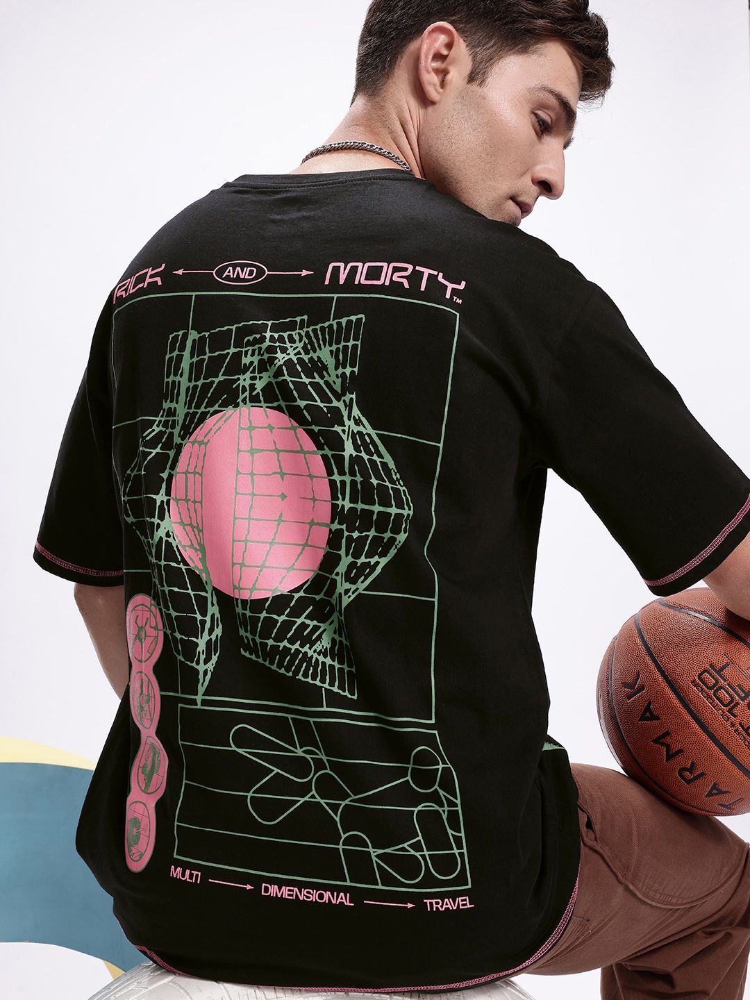 Kook N Keech Oversized Fit Rick & Morty Graphic Printed Pure Cotton T-shirt
