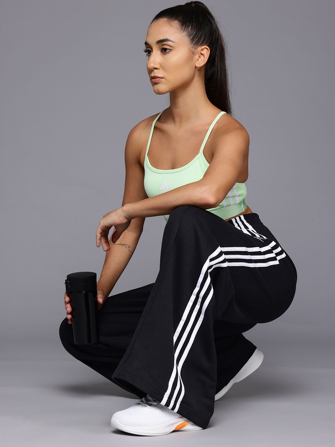 Buy ADIDAS Originals High-Waist 3 Striped Loose French Terry Wide