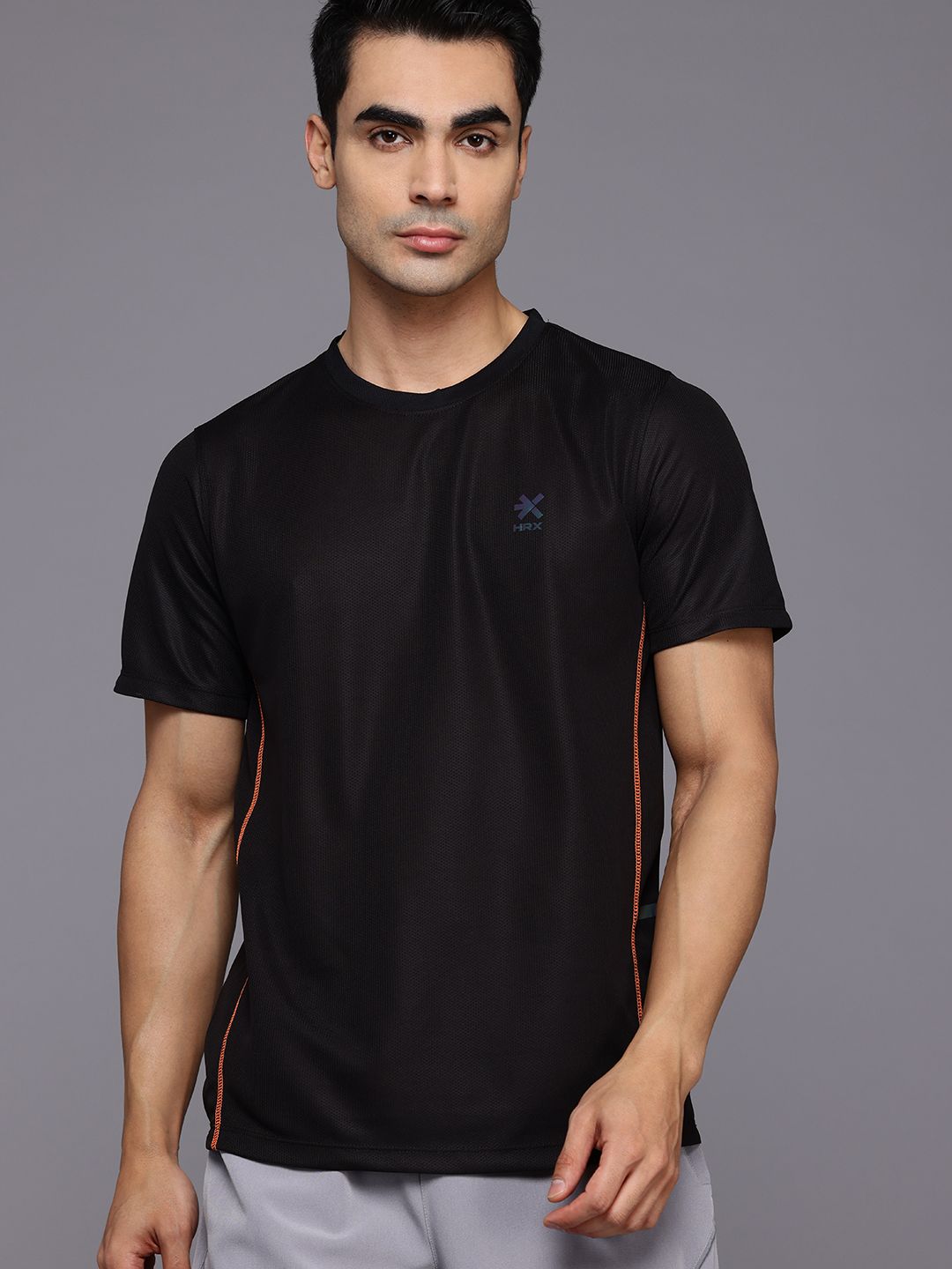 HRX by Hrithik Roshan Self-Design Rapid-Dry Running T-shirt