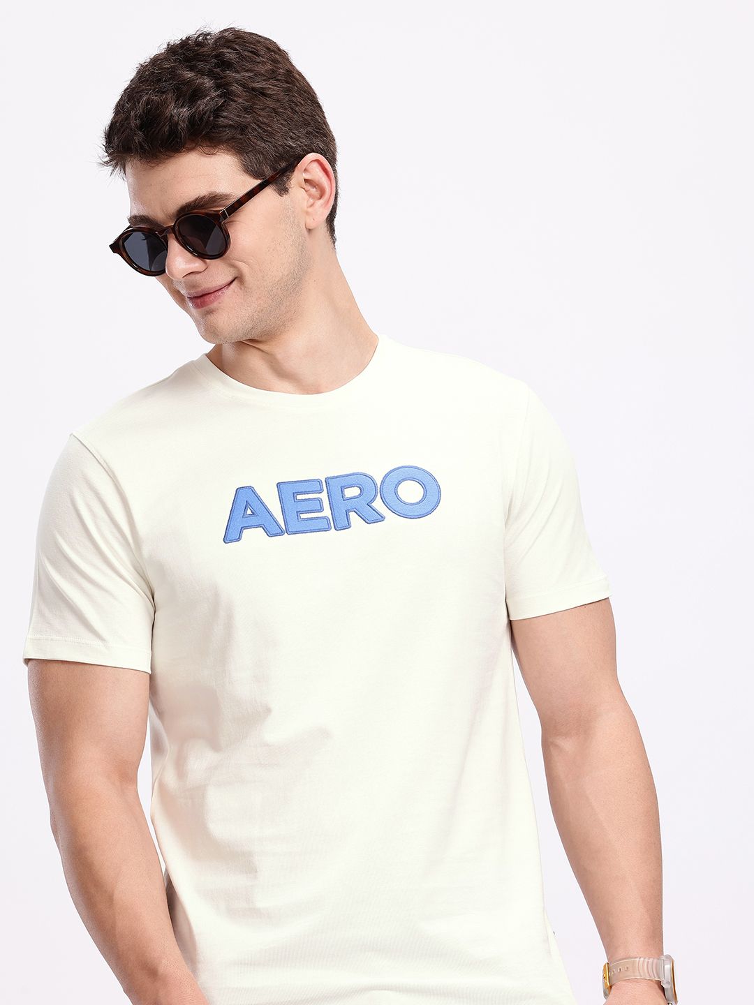 Aeropostale Brand Logo Printed Pure Cotton Regular Fit T-shirt
