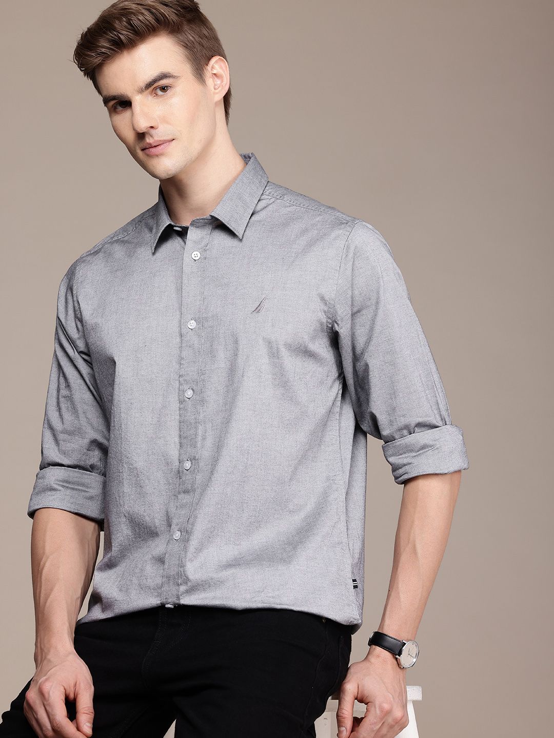 Nautica Men Premium Pure Cotton Casual Shirt