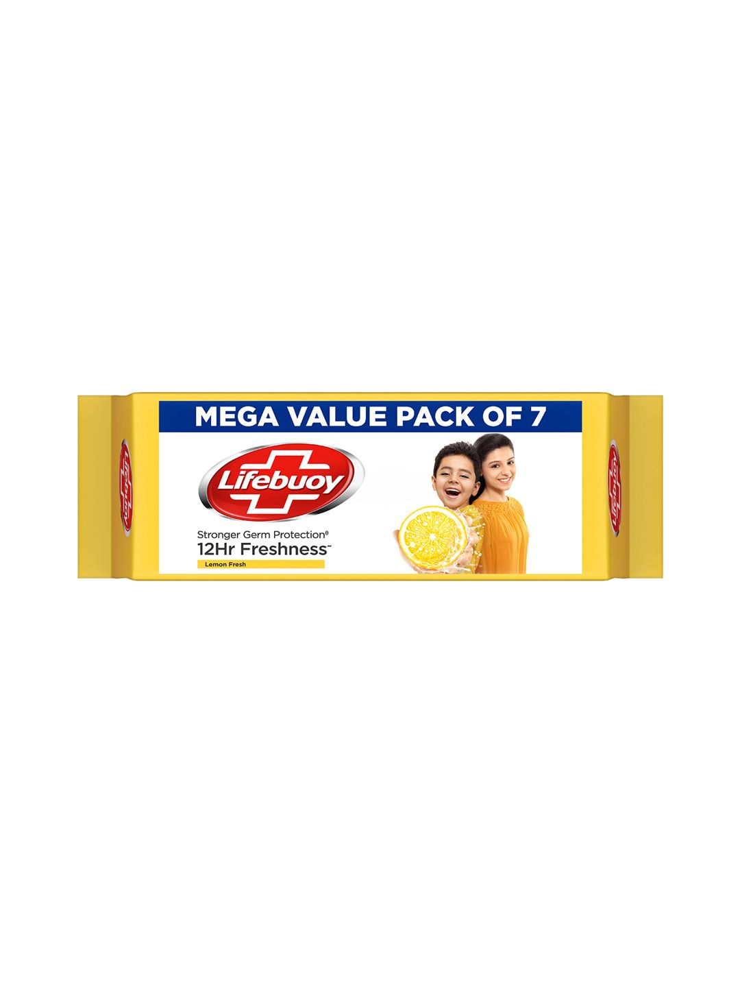 Lifebuoy Set of 7 Lemon Fresh 12Hr Freshness Stronger Germ Protection Soap - 125 g each