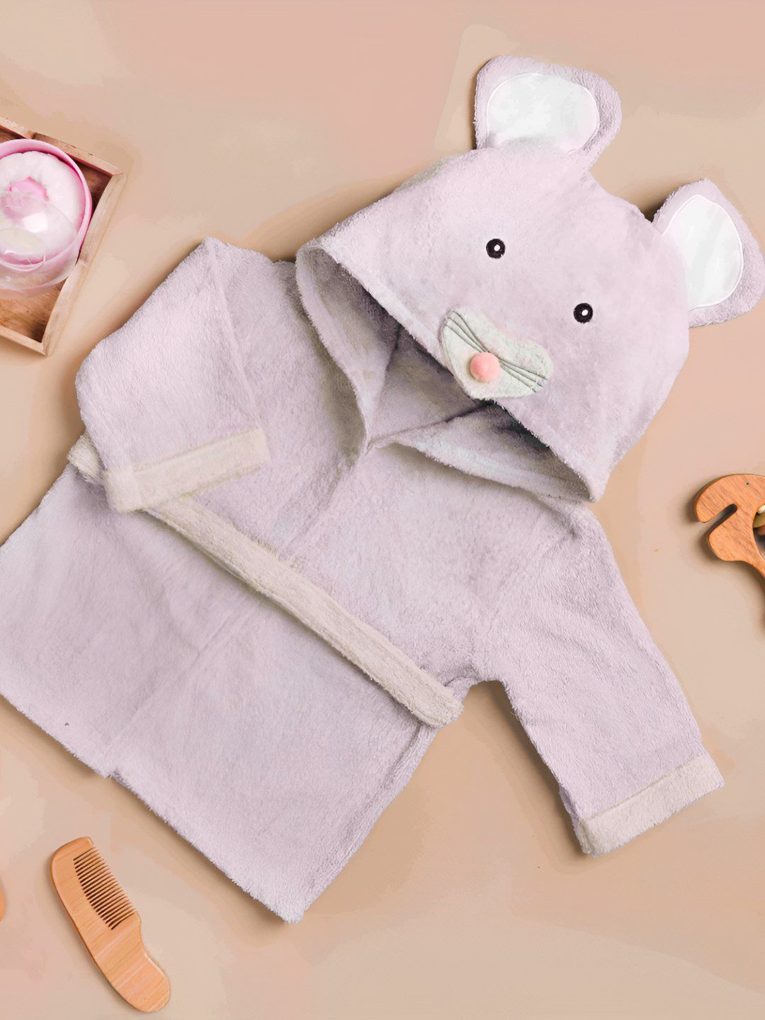 KICKS & CRAWL Kids Cotton Mouse Bath Robe