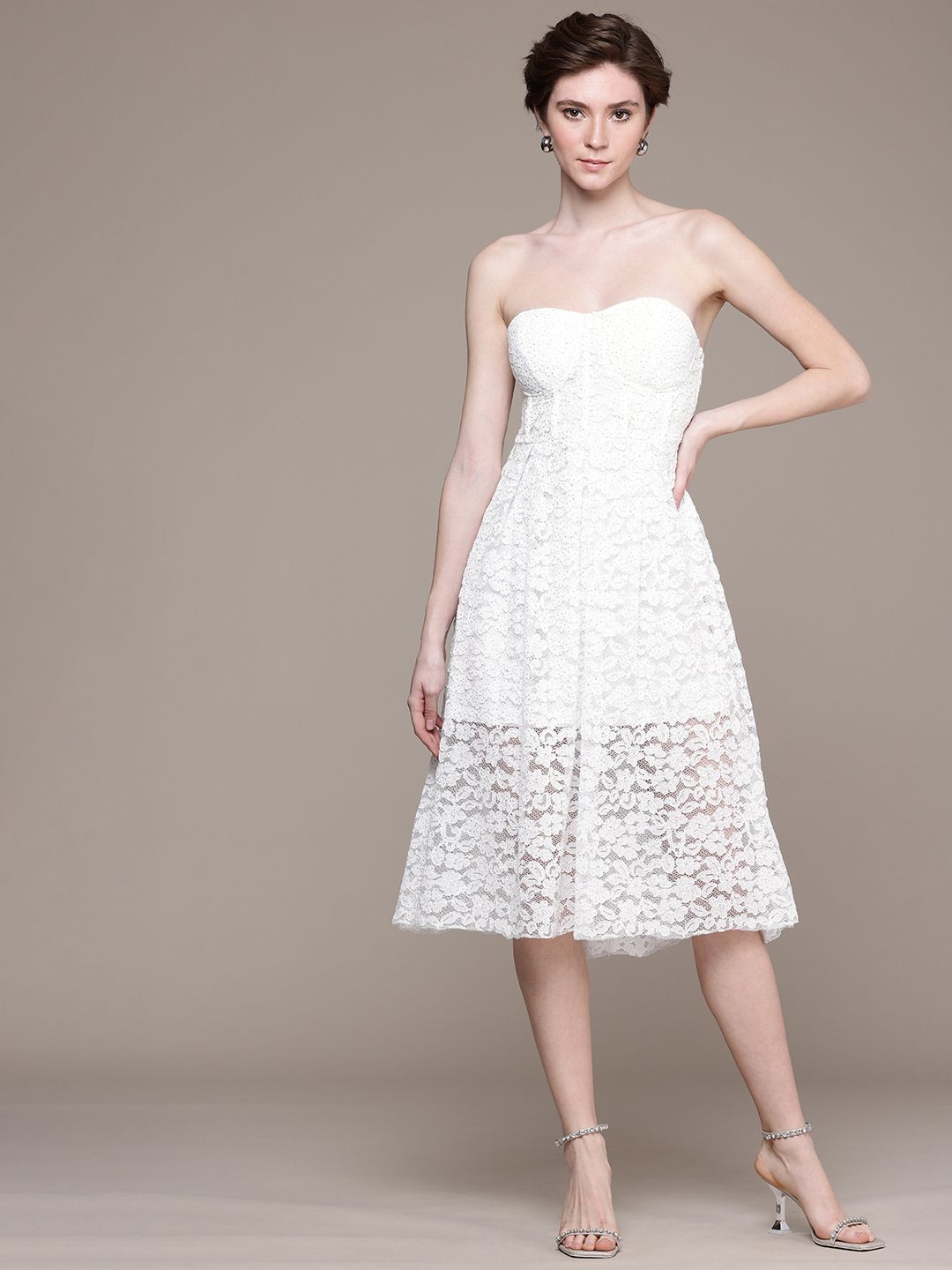 chinese dress ladies Bebe Women's Bandeau Lace Dress