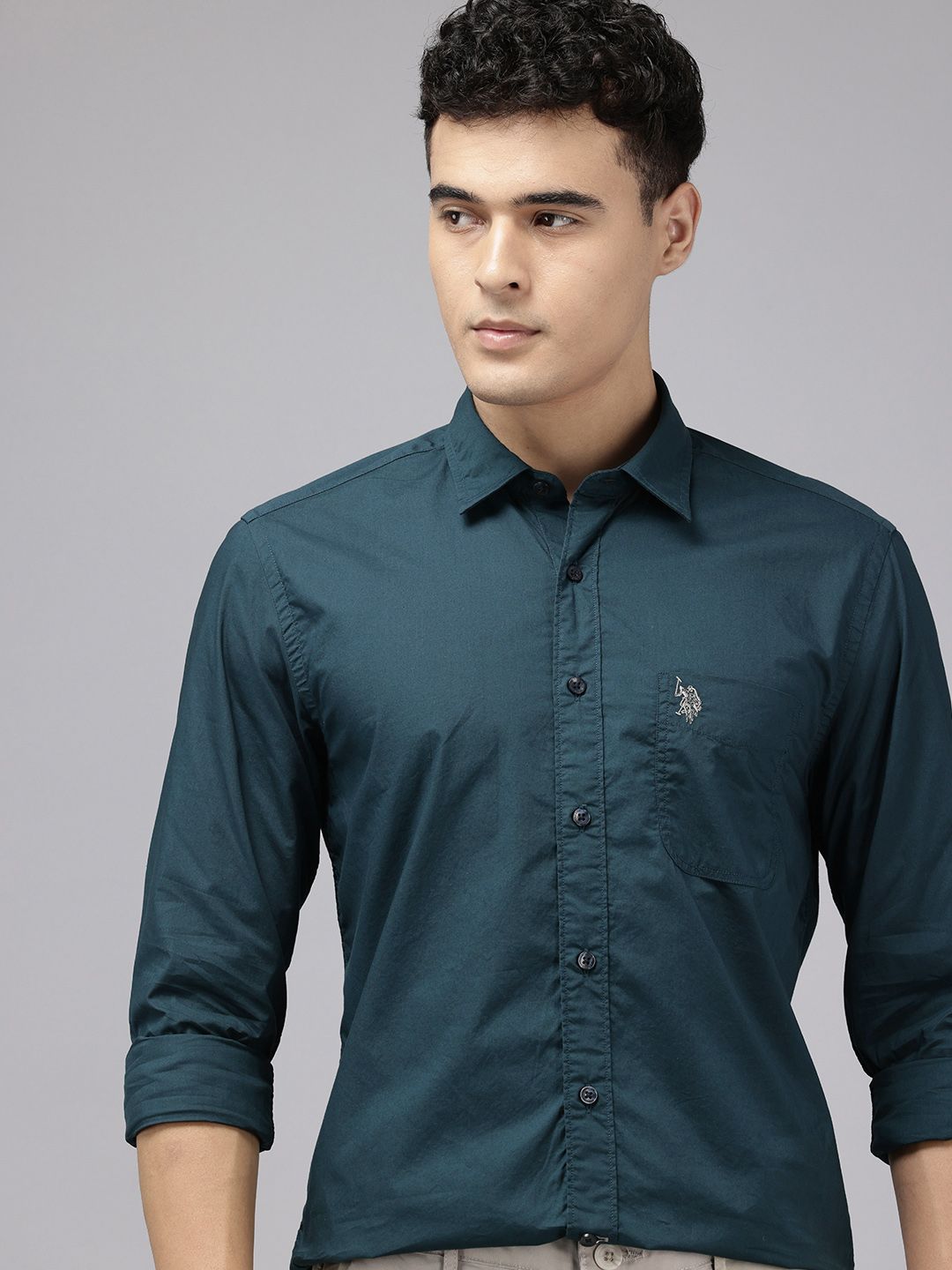 Pure Cotton Slim Casual Shirt U.S. Polo Assn. Denim Co. Pure Cotton Slim Fit Casual Shirt