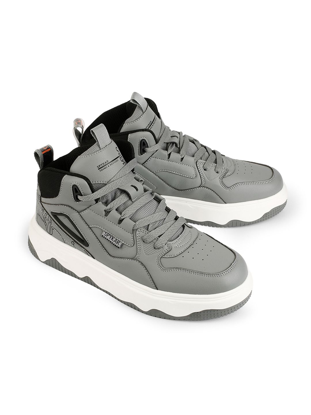 SPYKAR Men Synthetic Suede High-Top Sneakers