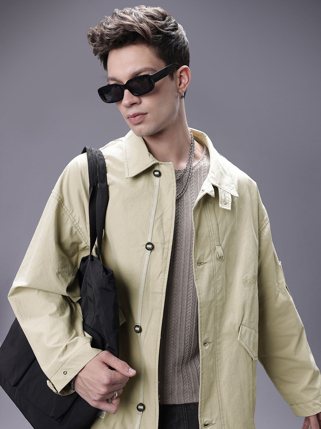 SOKO STREET Toggle Hem Pure Cotton Tailored Jacket