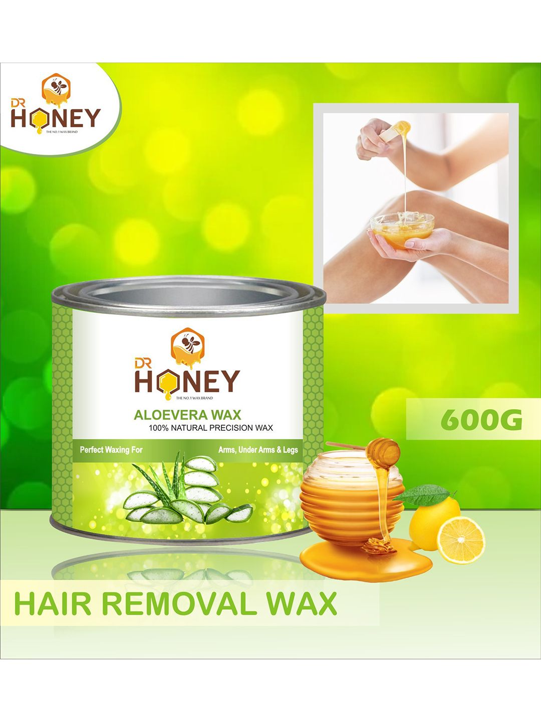 Buy DR HONEY Aloevera 100% Natural Precision Cold Wax - 600g