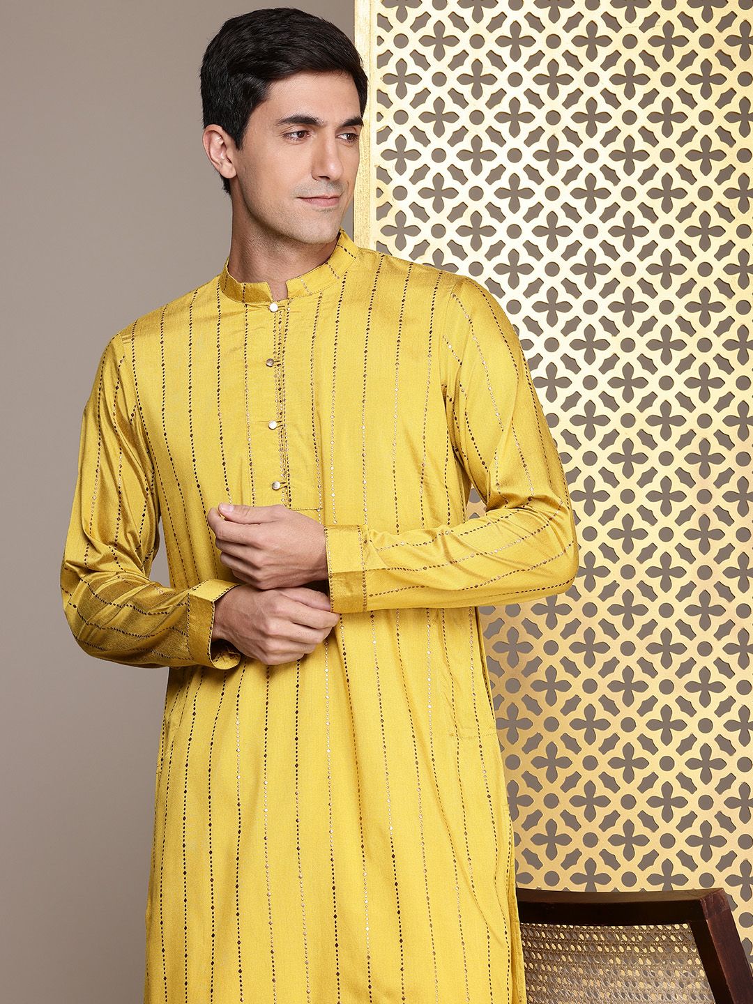 House of Pataudi Jashn Striped Kurta