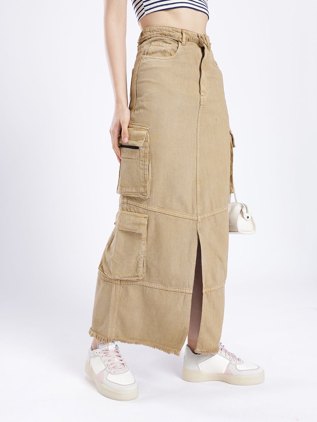 Buy DressBerry X fwd Cargo Style Denim Maxi Skirt - Skirts for
