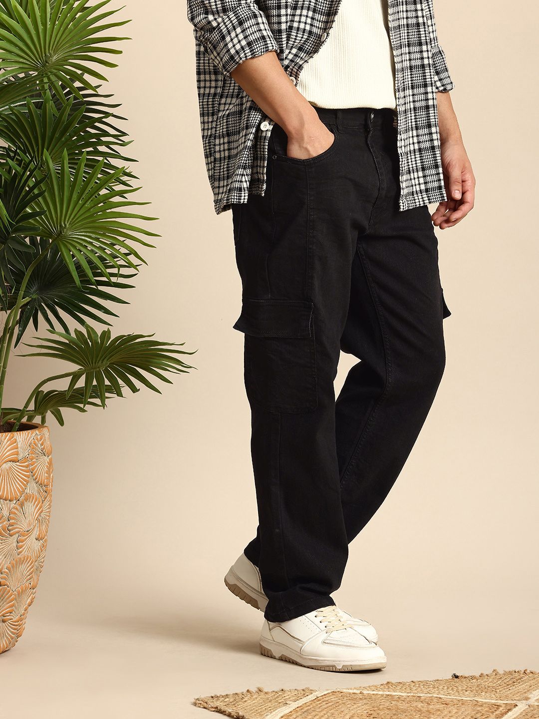 Mast & Harbour Men Stretchable Cargo Style Jeans