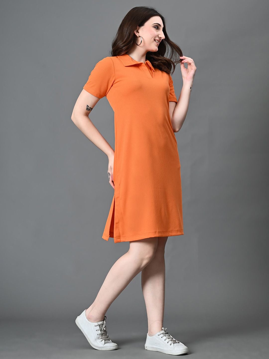 Buy Myshka Solid Polo Collar T-Shirt Dress - Dresses for Women 30468715 |  Myntra