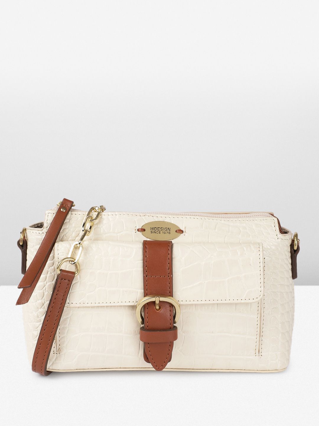 Buy Hidesign Ee Eliza Animal Textured Leather Structured Sling Bag