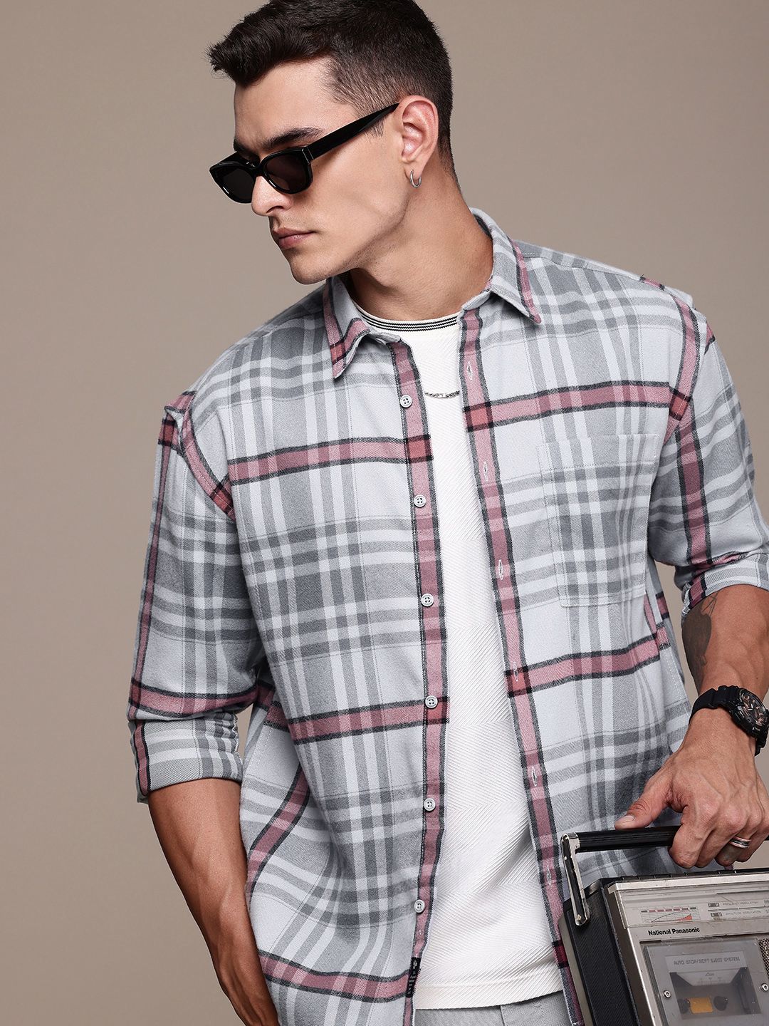 Roadster The Roadster Life Co. Checked Relaxed Fit Casual Shacket