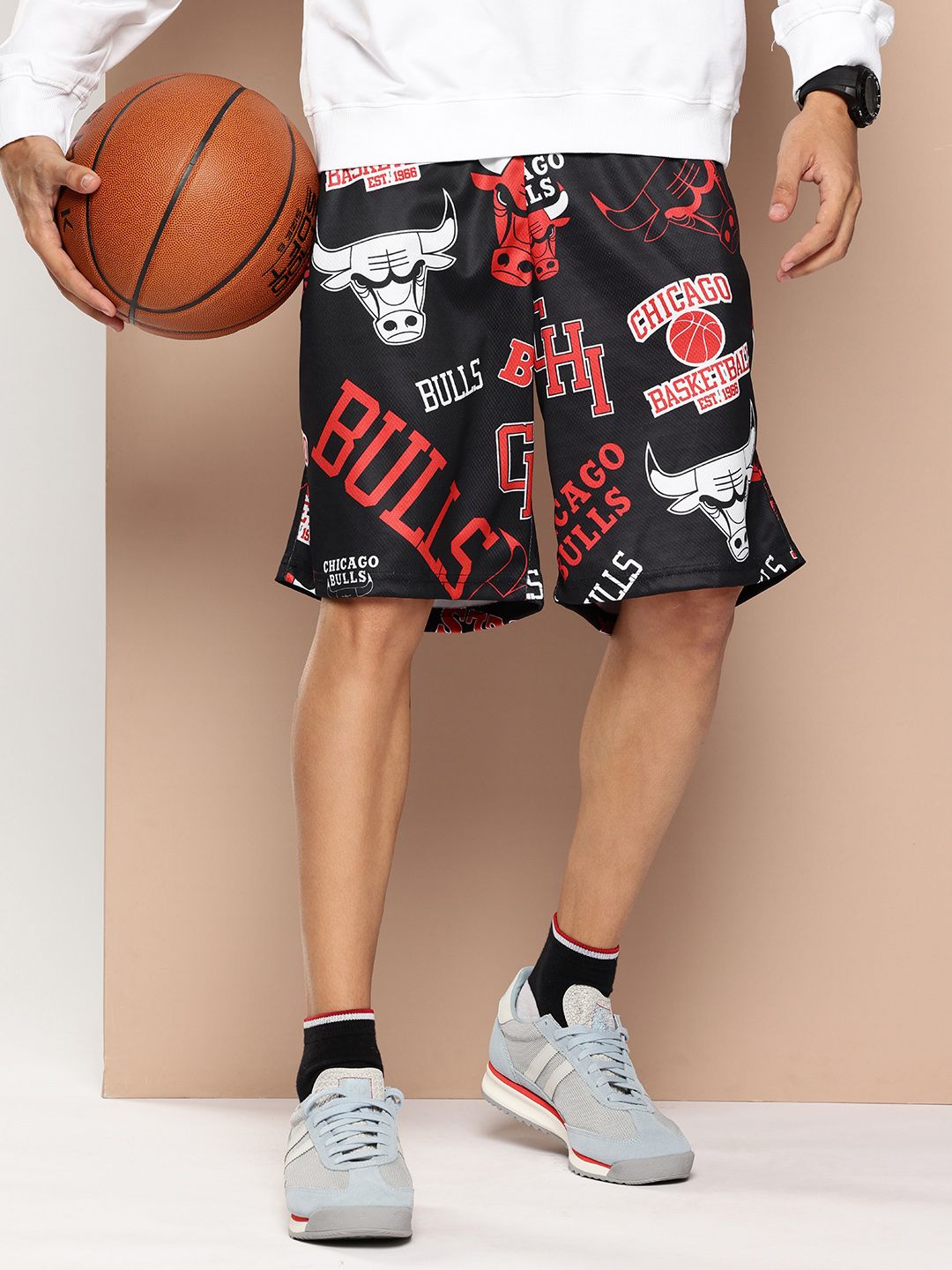 NBA NBA Typography Printed Chicago Bulls Sports Shorts
