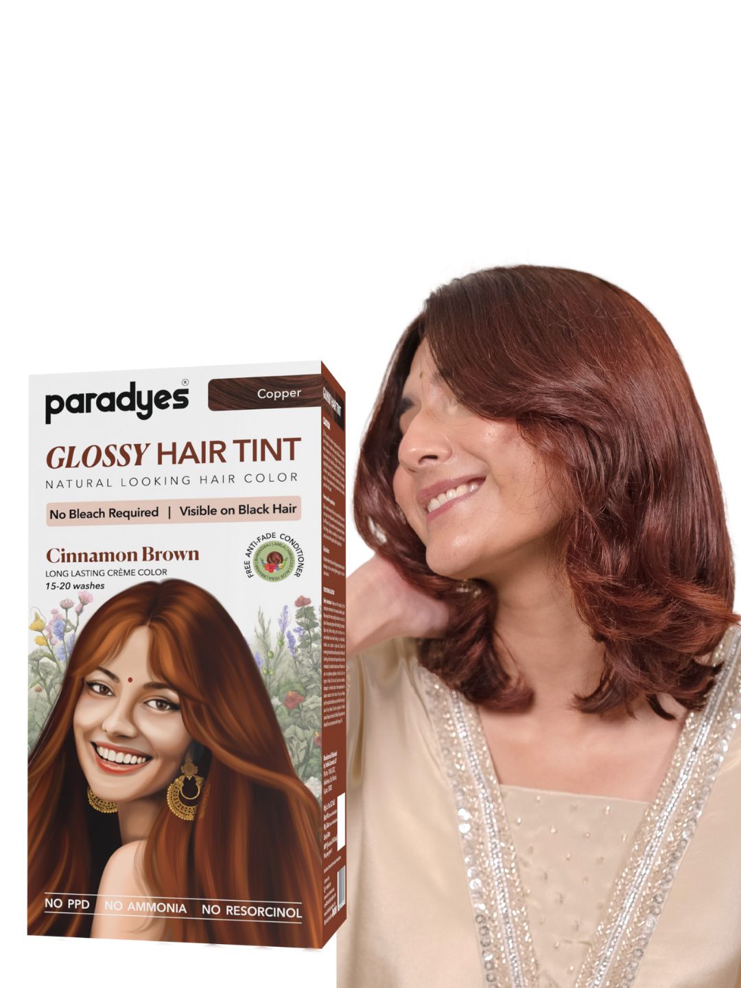 Paradyes Glossy Hair Tint- 120g-Cinnamon Brown