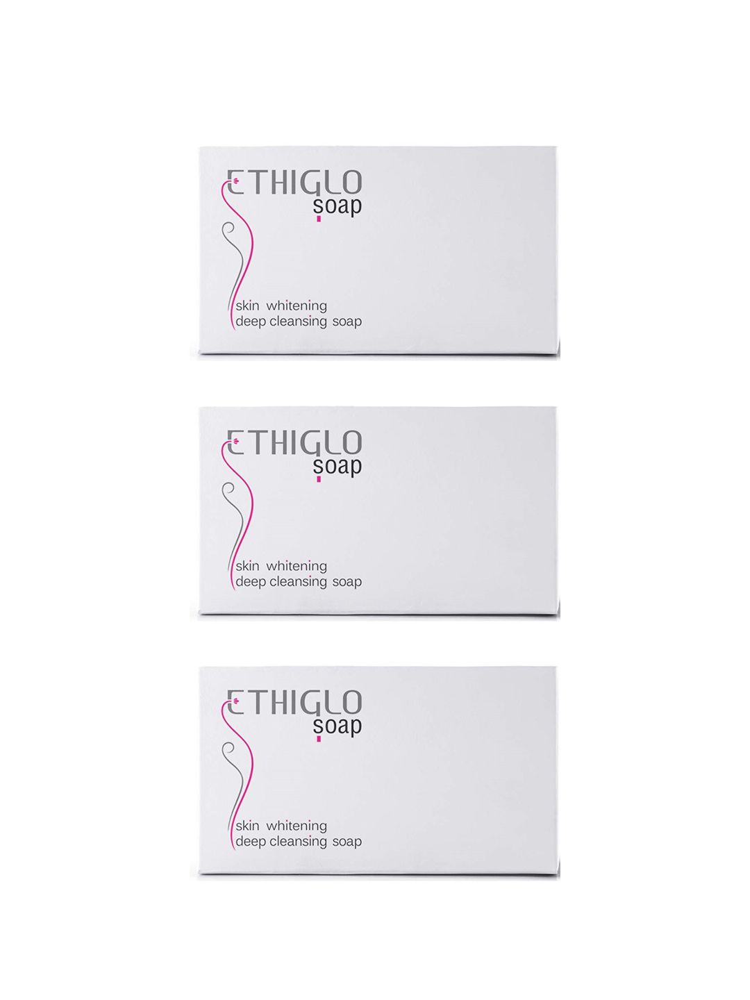 ETHIGLO Set Of 3 Skin Whitening & Deep Cleansing Soap- 75g Each