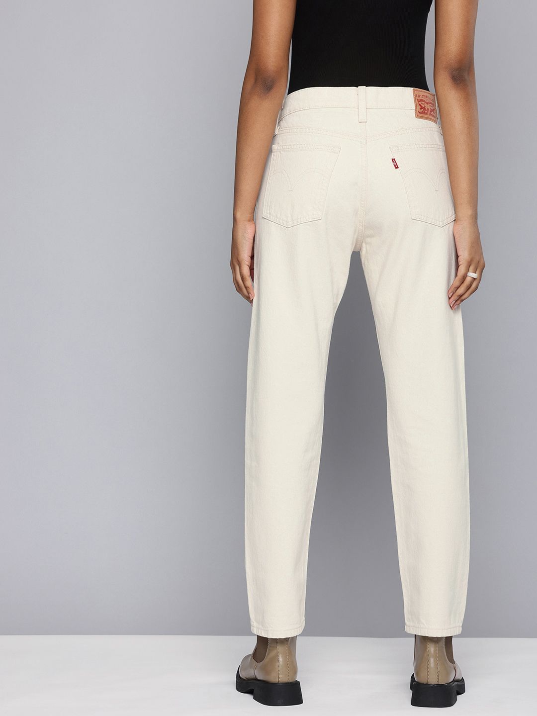 Buy Levis Women's Off White Wedgie Straight Fit High Rise Jeans