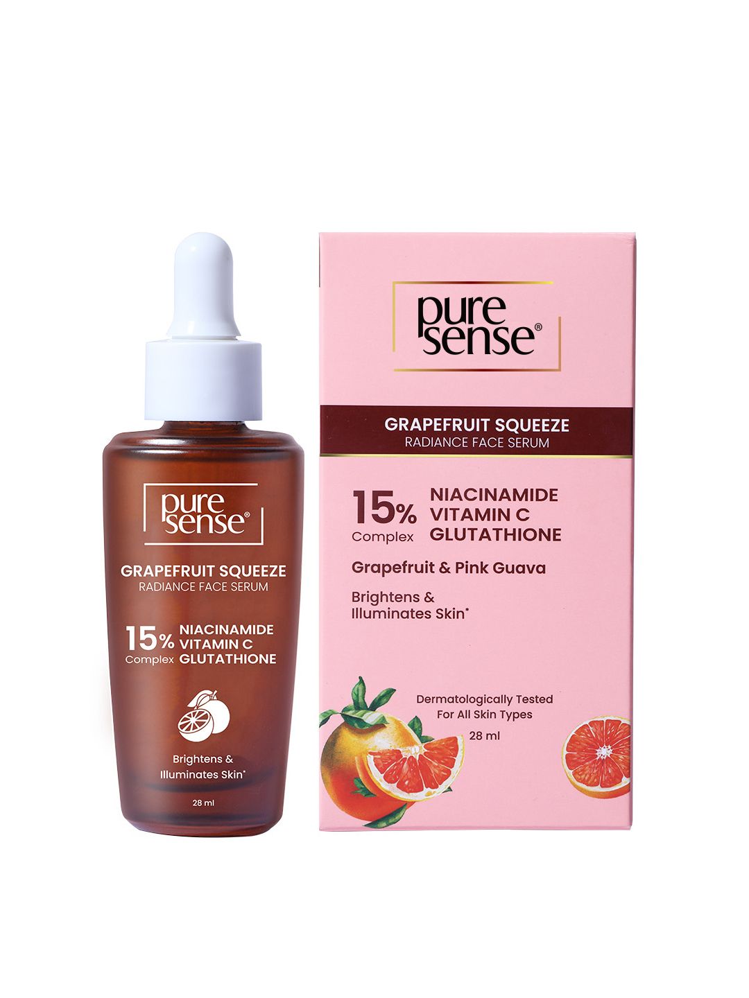 Pure Sense Grapefruit Squeeze 15% Niacinamide, Vitamin C Serum - 28ml