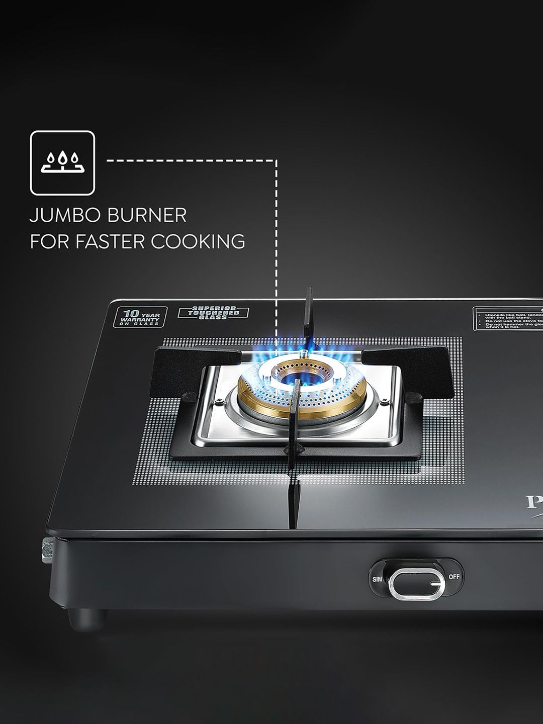 Buy Prestige Vectra Black 2 Burner Glass Manual Gas Stove With